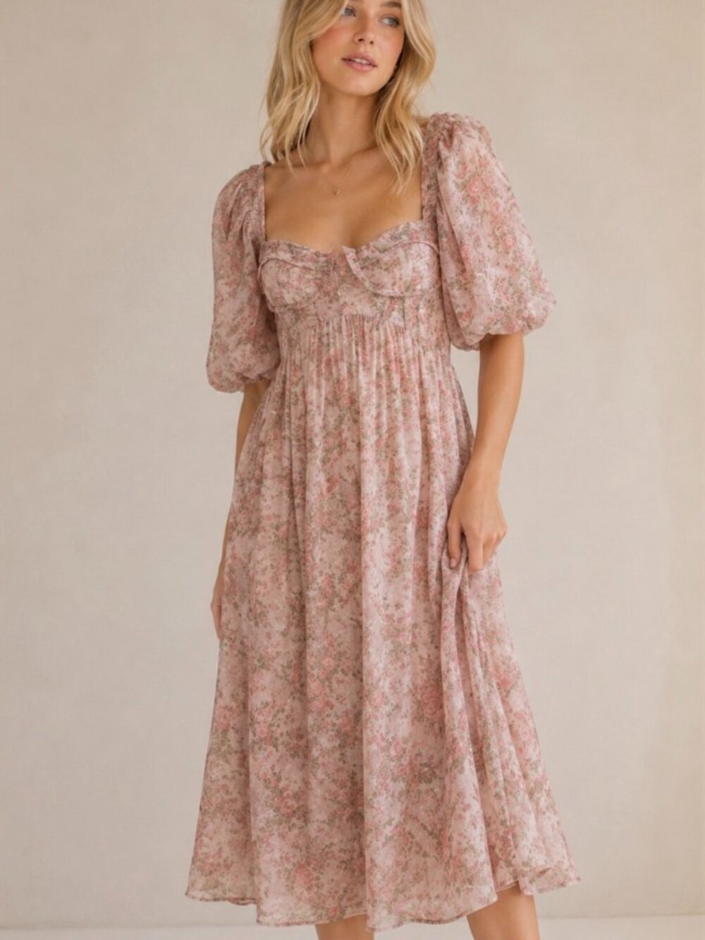 WORTH Collective Pink Harlow Maxi Dress Size Small